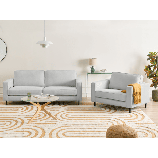 Conjunto de sala de estar SAVALEN Tecido Cinzento claro 4 lugares