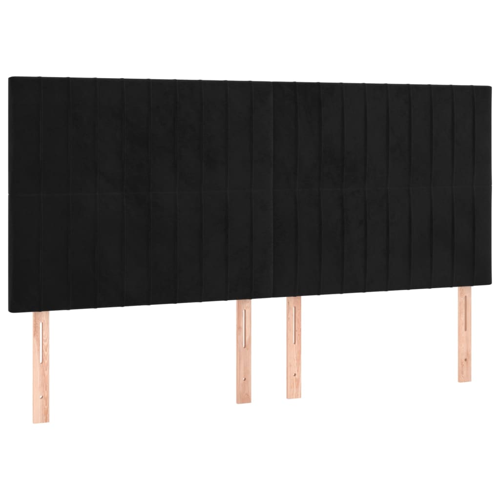 Vidaxl cabecero terciopelo negro 200x5x118/128 cm