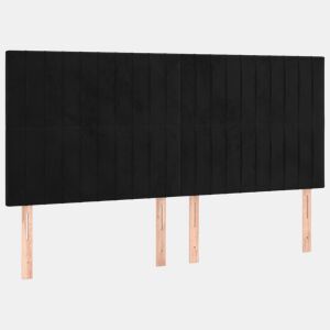 vidaXL Cabeceira Preta 200x5x118128 cm Veludo
