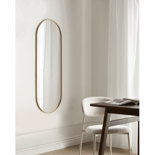 Espelho AZEVILLE 46 cm 122 cm Metal Dourado