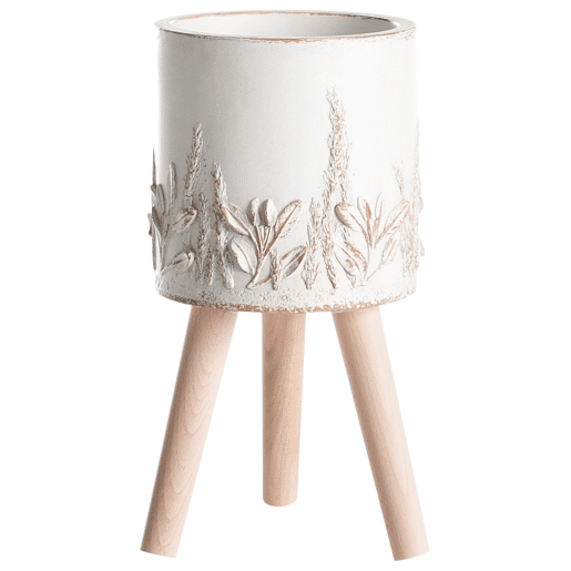 Vaso alto para plantas PREWEZA 23 cm Branco creme