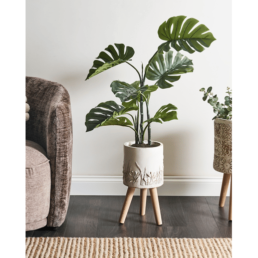 Vaso alto para plantas PREWEZA 23 cm Branco creme