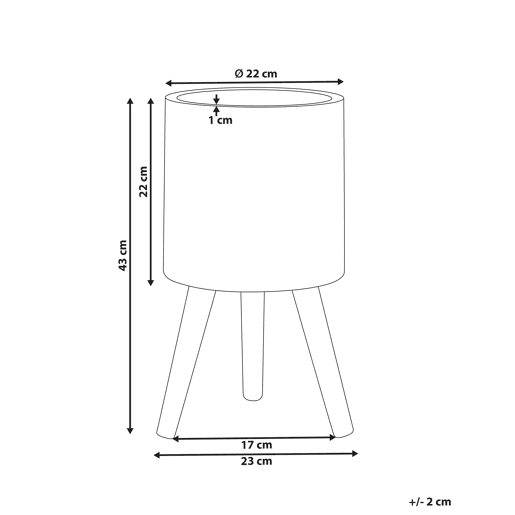 Vaso alto para plantas PREWEZA 23 cm Branco creme