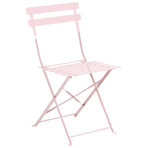 Conjunto de refeições de jardim 4 lugares FIORI Dobrável Metal Rosa pastel