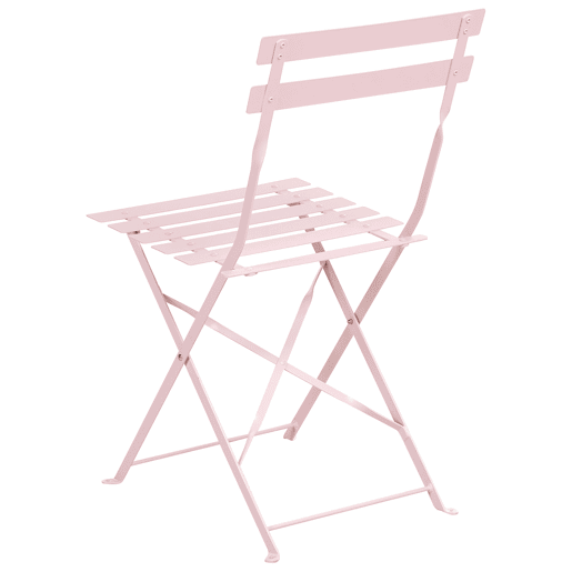 Conjunto de refeições de jardim 4 lugares FIORI Dobrável Metal Rosa pastel