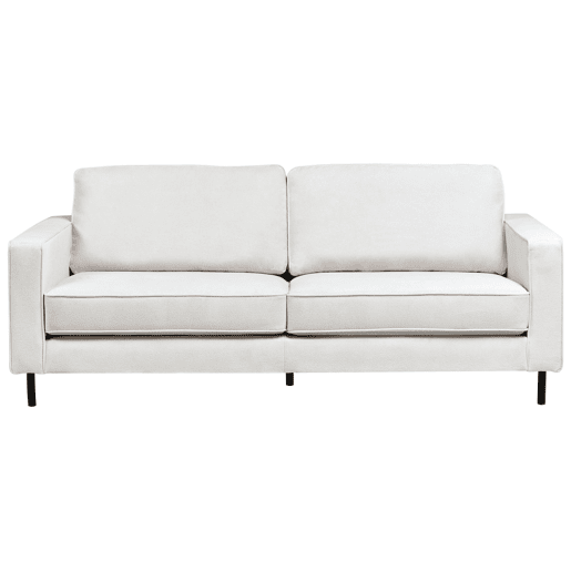Sofá SAVALEN Tecido Branco creme 3 lugares