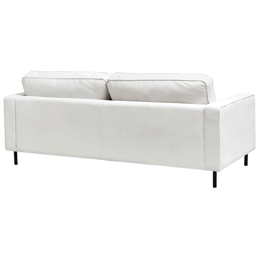 Sofá SAVALEN Tecido Branco creme 3 lugares