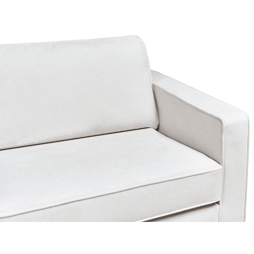 Sofá SAVALEN Tecido Branco creme 3 lugares