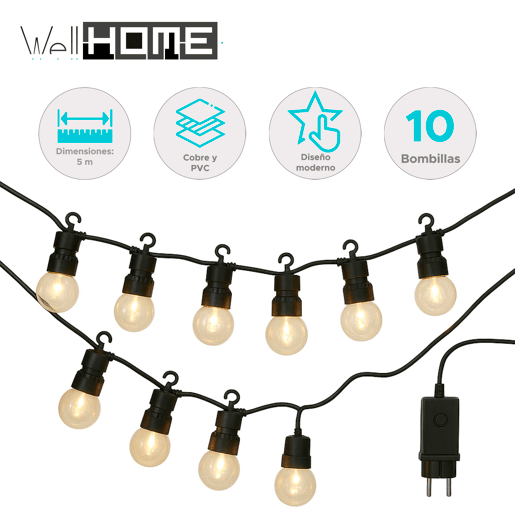 Luzes de LED quentes para decoração de interiores, 10 bolas G50
