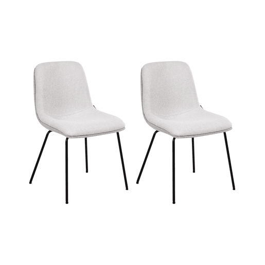 Conjunto de 2 cadeiras de jantar LORIDA Tecido Cinzento claro