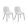 Conjunto de 2 cadeiras de jantar LORIDA Tecido Cinzento claro