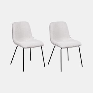 Conjunto de 2 cadeiras de jantar LORIDA Tecido Cinzento claro