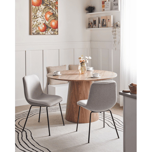 Conjunto de 2 cadeiras de jantar LORIDA Tecido Cinzento claro