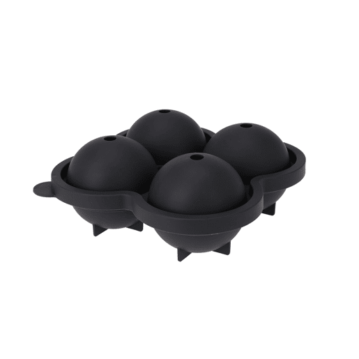 Bandeja para fazer bolas de gelo 4 bolas de TPE cinza 16x15x7cm