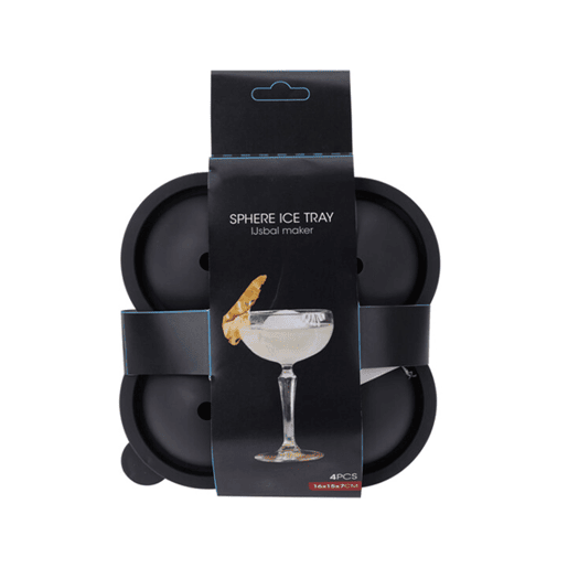 Bandeja para fazer bolas de gelo 4 bolas de TPE cinza 16x15x7cm