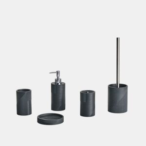 Conjunto de 5 acessórios para a casa de banho SEPAHUA Preto