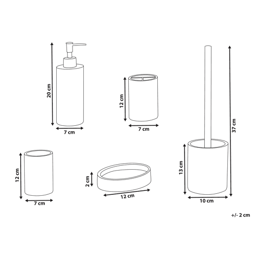 Conjunto de 5 acessórios para a casa de banho SEPAHUA Preto