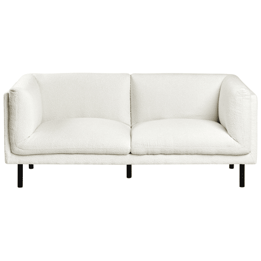 Conjunto de sala de estar VORGOD Bouclé Branco creme 5 lugares