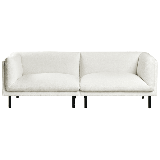 Conjunto de sala de estar VORGOD Bouclé Branco creme 5 lugares