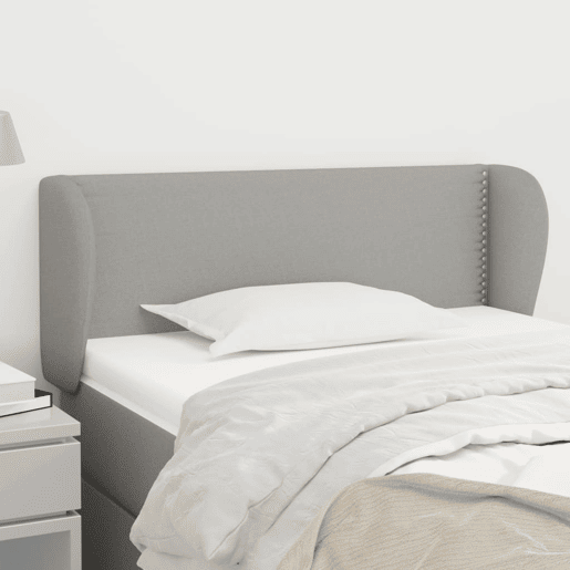vidaXL Cabeceira de cama c abas tecido 93x23x7888 cm cinzento-claro vidaXL Cabeceira de cama c abas tecido 93x23x7888 cm cinzento-claro