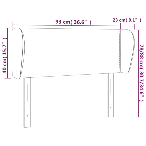vidaXL Cabeceira de cama c abas tecido 93x23x7888 cm cinzento-claro vidaXL Cabeceira de cama c abas tecido 93x23x7888 cm cinzento-claro
