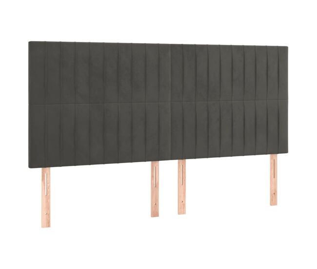 Vidaxl cabecero gris oscuro 160x5x118/128 cm terciopelo