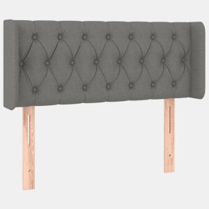 vidaXL Cabeceira de cama c abas tecido 103x16x7888cm cinzento-escuro