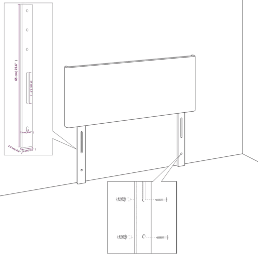 vidaXL Cabeceira de cama c abas tecido 103x16x7888cm cinzento-escuro