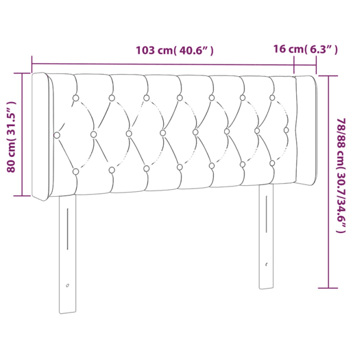 vidaXL Cabeceira de cama c abas tecido 103x16x7888cm cinzento-escuro