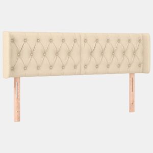 vidaXL Cabeceira de cama c abas tecido 163x16x7888 cm creme
