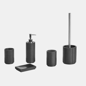 Conjunto de 5 acessórios para a casa de banho HUALLAGA Preto