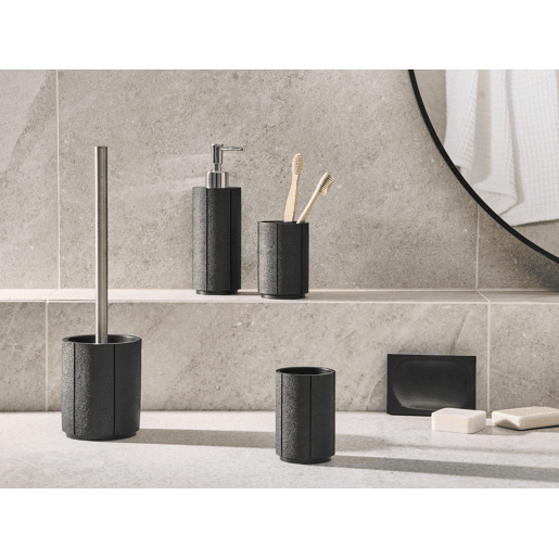 Conjunto de 5 acessórios para a casa de banho HUALLAGA Preto