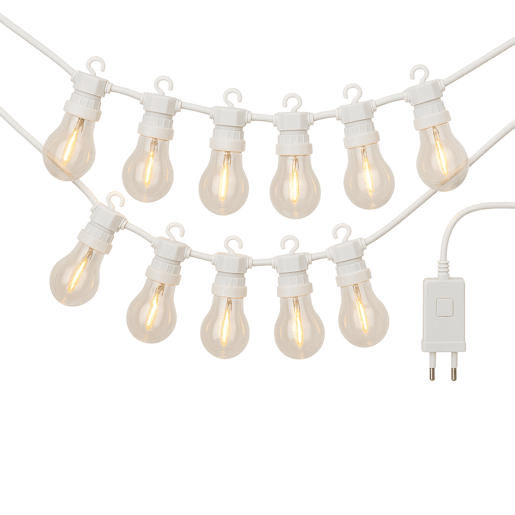 Luzes de LED com 10 lâmpadas quentes e temporizador