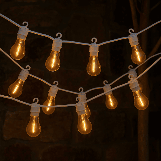Luzes de LED com 10 lâmpadas quentes e temporizador