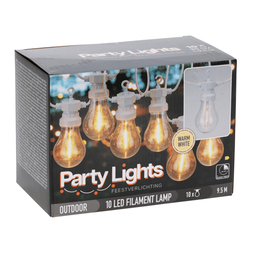 Luzes de LED com 10 lâmpadas quentes e temporizador