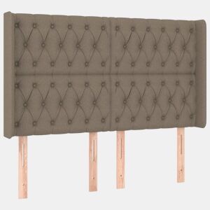 vidaXL Cabeceira cama abas tecido 147x16x118128 cm cinza-acastanhado