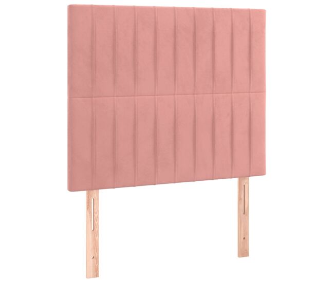 Vidaxl cabecero de cama rosa 80x5x118/128 cm terciopelo