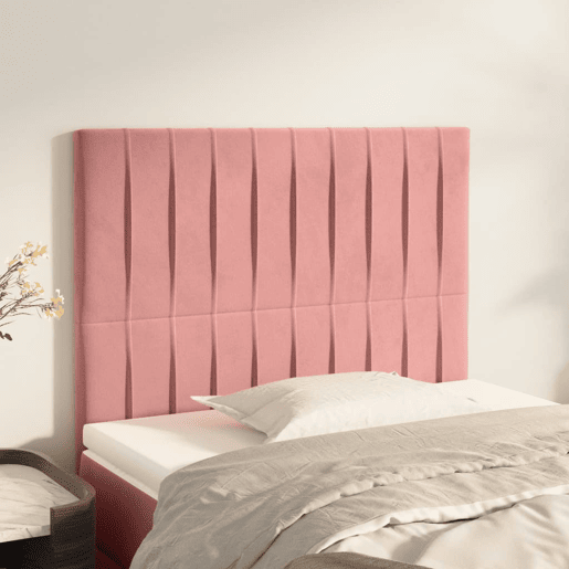 vidaXL Cabeceira Rosa 80x5x118128 cm Veludo vidaXL Cabeceira Rosa 80x5x118128 cm Veludo