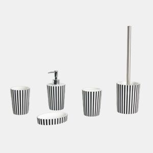 Conjunto de 5 acessórios para a casa de banho LIRCAY PretoBranco