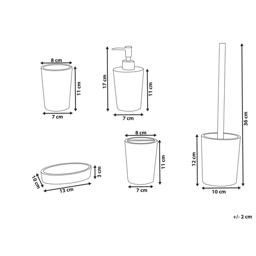 Conjunto de 5 acessórios para a casa de banho LIRCAY PretoBranco
