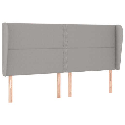vidaXL Cabeceira cama c abas tecido 203x23x118128 cm cinzento-claro