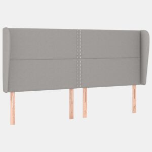 vidaXL Cabeceira cama c abas tecido 203x23x118128 cm cinzento-claro
