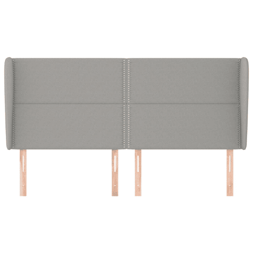 vidaXL Cabeceira cama c abas tecido 203x23x118128 cm cinzento-claro