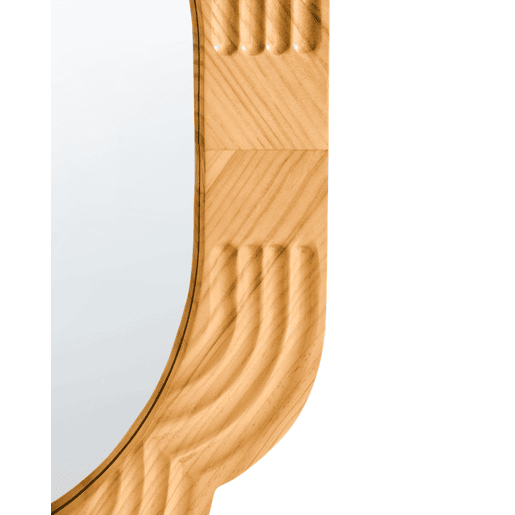 Espelho FRESVILLE 62 cm 100 cm Pinho Castanho claro