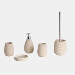 Conjunto de 5 acessórios para a casa de banho QUILA Creme claro