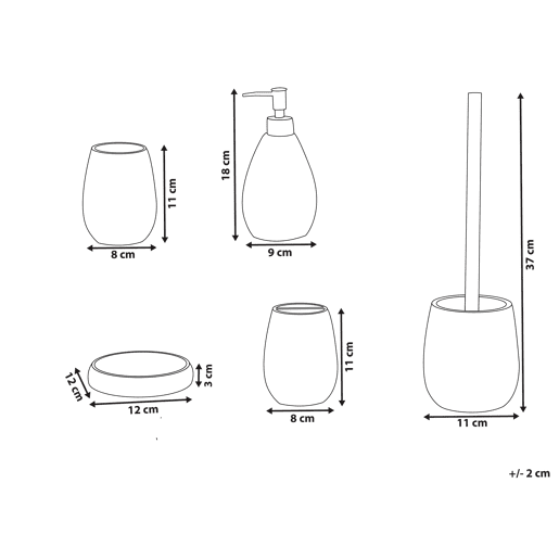 Conjunto de 5 acessórios para a casa de banho QUILA Creme claro