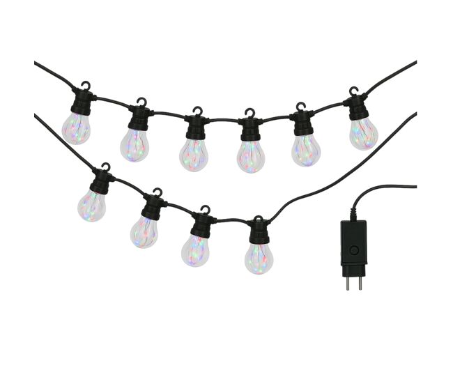 Guirnalda de luces multicolor con bolas a60 - decoración led para interiores y exteriores con temporizador y cable conectable