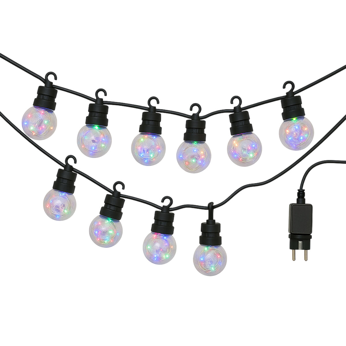 Guirnalda de Luces con Bombillas G50 y Temporizador - 10 Bombillas