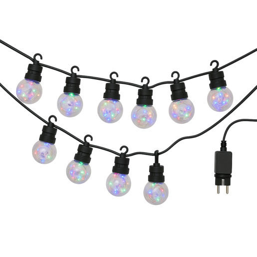 Luzes de corda com lâmpadas G50 e temporizador - 10 lâmpadas