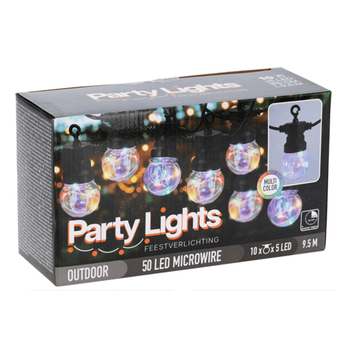 Luzes de corda com lâmpadas G50 e temporizador - 10 lâmpadas
